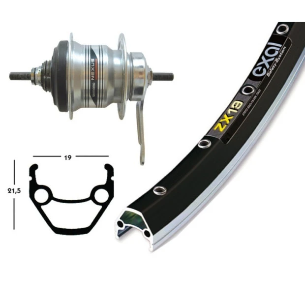 Roue Arrière Exal/Shimano Nexus 7v 28' - Rétropédalage 3 Roue Arrière Exal/Shimano Nexus 7v 28' - Rétropédalage