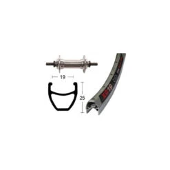 Roue Avant Exal 28' (622 / 19) Axe Plein