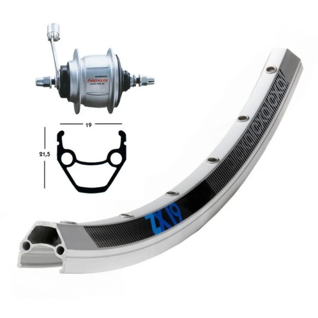 Roue Shimano Nexus 8 / Exal ZX 19 28' Rétropédalage - 47-622 3 Roue Shimano Nexus 8 / Exal ZX 19 28' Rétropédalage - 47-622